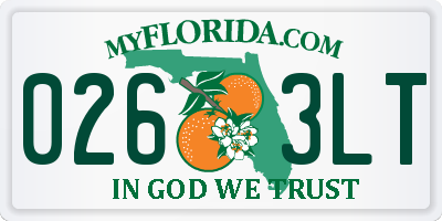 FL license plate 0263LT