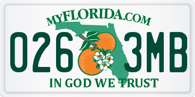 FL license plate 0263MB