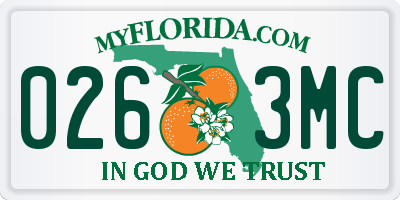 FL license plate 0263MC