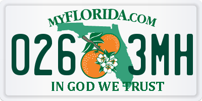 FL license plate 0263MH