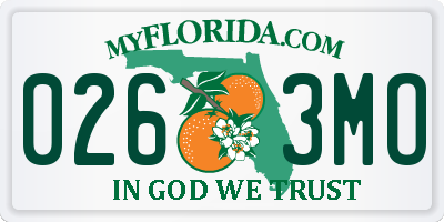FL license plate 0263MO
