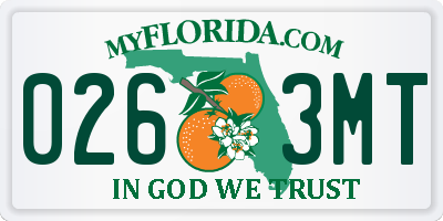 FL license plate 0263MT