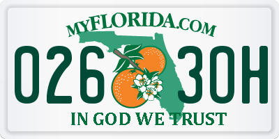 FL license plate 0263OH