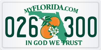 FL license plate 0263OO