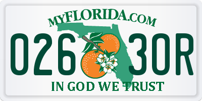FL license plate 0263OR