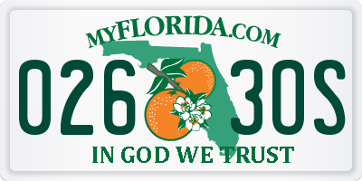 FL license plate 0263OS