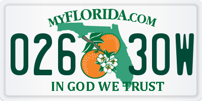 FL license plate 0263OW