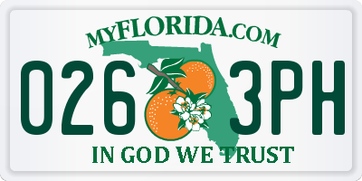 FL license plate 0263PH