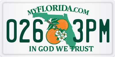 FL license plate 0263PM