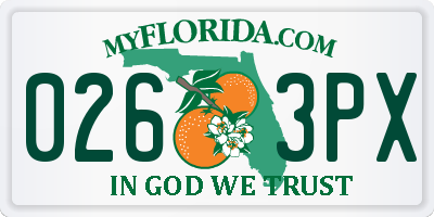FL license plate 0263PX