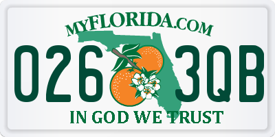 FL license plate 0263QB