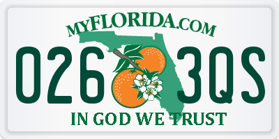 FL license plate 0263QS