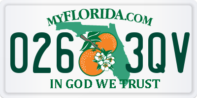 FL license plate 0263QV