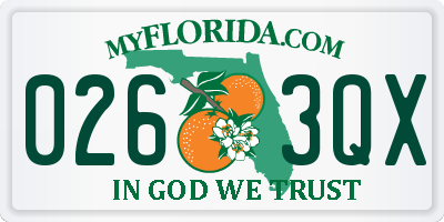 FL license plate 0263QX