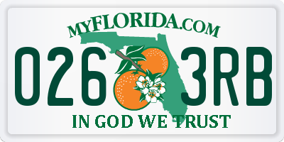 FL license plate 0263RB