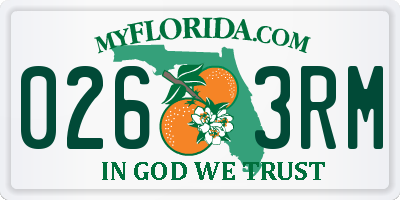 FL license plate 0263RM
