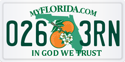 FL license plate 0263RN