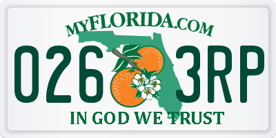 FL license plate 0263RP