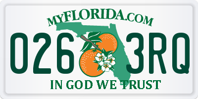 FL license plate 0263RQ