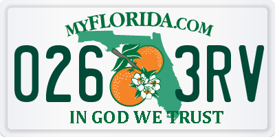 FL license plate 0263RV