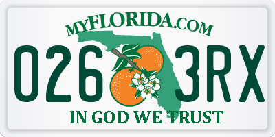 FL license plate 0263RX