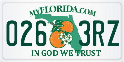 FL license plate 0263RZ