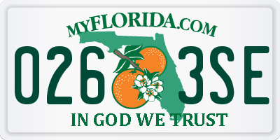 FL license plate 0263SE