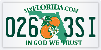 FL license plate 0263SI