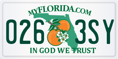 FL license plate 0263SY