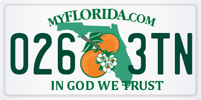FL license plate 0263TN
