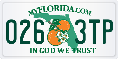 FL license plate 0263TP