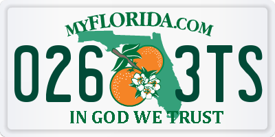 FL license plate 0263TS