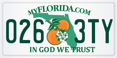 FL license plate 0263TY