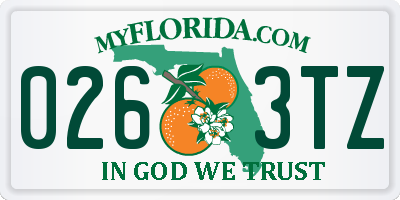 FL license plate 0263TZ