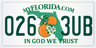 FL license plate 0263UB