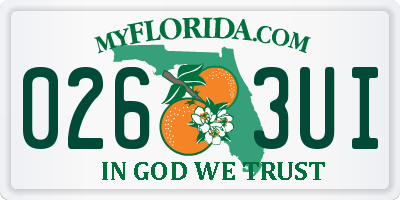 FL license plate 0263UI