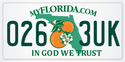 FL license plate 0263UK