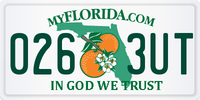 FL license plate 0263UT