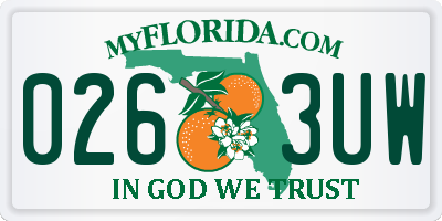 FL license plate 0263UW