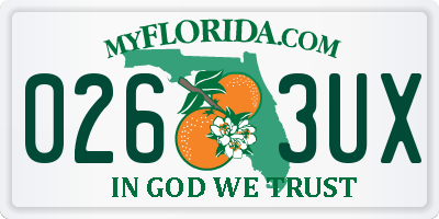 FL license plate 0263UX