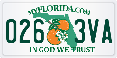 FL license plate 0263VA