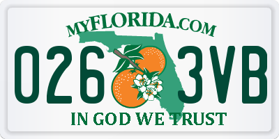 FL license plate 0263VB