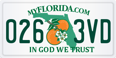 FL license plate 0263VD