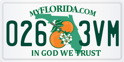 FL license plate 0263VM