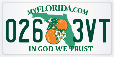 FL license plate 0263VT