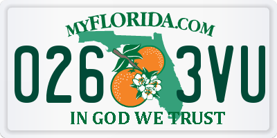 FL license plate 0263VU