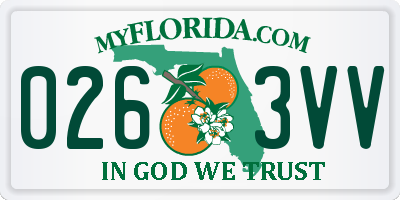FL license plate 0263VV