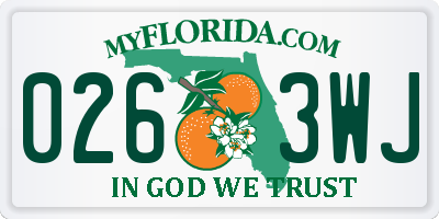 FL license plate 0263WJ