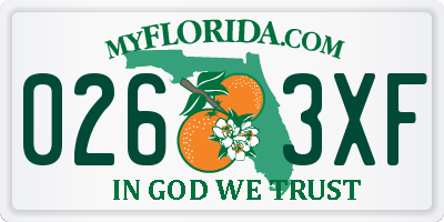 FL license plate 0263XF