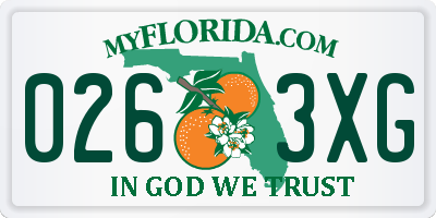 FL license plate 0263XG